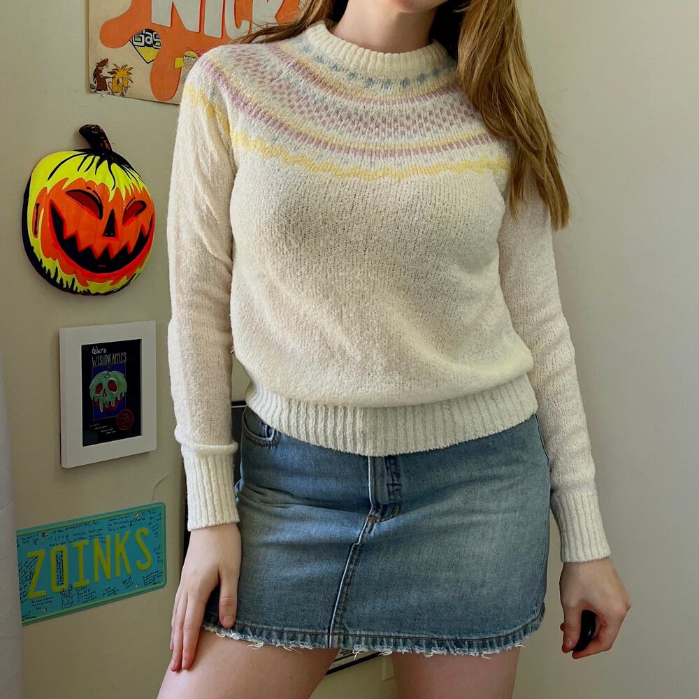 Vintage 1970s Zado Sparkly Sweater Size Large Medium Holiday